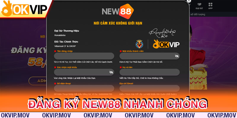 Quy trình đăng ký nhanh tài khoản New88 chuẩn nhất cho newbie