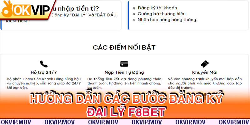 Các bước đang ký đại lý F8BET