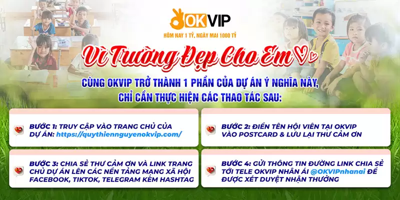 Cách tham gia vào dự án vì trường đẹp cho em 